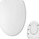 MinSha V-Shape Toilet Seat Soft Close Elongated, Matte White Easy Install