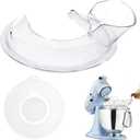 Pouring Shield and Mixer Bowl Cover (for Stainless Steel Bowl ONLY) Compatible with Kitchenaid 4.5-5 Quart Tilt Head Stand Mixer Accessories and Attachments, Splatter Guard for Mixer