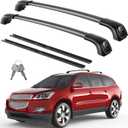 Wonderdriver Lockable 330lbs Roof Rack Cross Bars Compatible with 2009-2017 Chevy Chevrolet Traverse with Flush Side Rails,Heavy Duty Aluminum Roof Rails Crossbars Cargo Canoe Black Rooftop Cargo