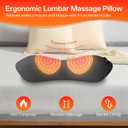 3-in-1 Electric Lumbar Support Pillow for Bed and Chair, Triple Fusion Back Massager with Heated, Vibration and Traction for Lower Back Pain Relief and Spine Support, Gray