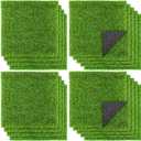 TURSTIN 18 Pieces Artificial Grass Mat 12 x 12 Inch Synthetic Grass Square Mats Indoor Outdoor Patio Flooring Fake Turf Patch Tiles Realistic Grass Rug for DIY Crafts Miniature Garden, Spring Grass