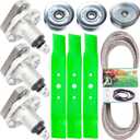 48 Inch Deck Rebuild Kit for John Deere L120 L130 L2048 L2548 1742HS Mower Includes(3) Spindles GY20050 GY20785(3) Blades GX20250 GY20568(3) Pulleys GY20067 GY20110, Belt GX20305 GY20571