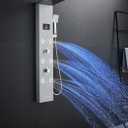 Stainless Steel Shower Panel Tower System with LED lights(No battery need), Hydroelectric LED Rainfall Shower Tower System with 6 Pcs Body Jets, Brushed Nickel