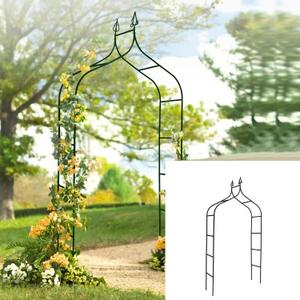 8.3 Ft H x 4.6 Ft W Metal Pergola Arbor for Various Climbing Plant Wedding Garden Arch Bridal Party Decoration Wide Arbor (Dark Green)