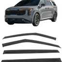 IKON MOTORSPORTS Tape on Window Visors Compatible with 2022-2026 Kia Carnival, Acrylic Smoke/Tinted Rain Guards, Side Window Wind Deflectors 4PCS