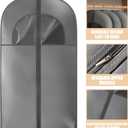 Kimmama Dress Bags for Gowns, Garment Bags for Hanging Clothes, Garment Protector Cover for Wedding Dress, Suit, Dance Costumes, Coat, PEVA, Grey, 23.6" x 43.3"