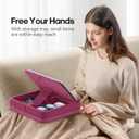 KDD Tablet Pillow Stand with Storage, Foldable iPad Holder for Lap, Desk and Bed, Angle Adjustable Soft Pad Dock with Stylus Mount Compatible with iPad Pro, Air, mini, Book, Phone and Tablet (4-13")