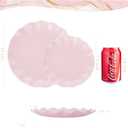 LIYH 24 Pcs Pink Plates Reusable, Pink Plastic Scalloped Plate Durable and Dishwasher Safe,Baby Shower Plate, Light Weight Daisy Plastic Wavy Plates for Wedding Party Birthday