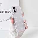 NITITOP Compatible with iPhone 16 Case Clear Cute Durable Bowknot Ribbon Pattern for Girls Women Transparent Soft TPU Full Camera Lens Shockproof Protective Phone Cover - Pink2