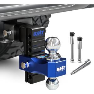 Orion Motor Tech Adjustable Trailer Hitch - 8 in Drop & Rise, Fits 2.5 in Receiver, 8000-18500 GTW, Heavy Duty Aluminum Tow Hitch With Two Anti-Theft Locking Pins for Class IV & V Vehicles (2.5" Shank & 8" Drop, Black-Blue) Orion Motor Tech Adjustable Trailer Hitch - 8 in Drop & Rise, Fits 2.5 in Receiver, 8000-18500 GTW, Heavy Duty Aluminum Tow Hitch With Two Anti-Theft Locking Pins for Class IV & V Vehicles (2.5" Shank & 8" Drop, Black-Blue)