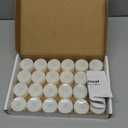 Homemory 24-Pack Flameless LED Tea Lights Candles Battery Operated, 200+Hour Fake Electric Candles TeaLights for Votive, Halloween, Ofrenda, Diya, Wedding Centerpiece Table Decor, Funeral, Christmas (Brgiht Amber Light, White Base)