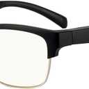 Smart Glasses, Bluetooth Audio Glasses for Men Women,Wireless Headphone Glasses with Speaker, Voice Control,HD Voice Calling,Anti-Blue Light Lenses,Magnetic Charging,Unisex