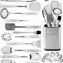 Home Hero 32 Pcs Stainless Steel Kitchen Utensils Set - Nonstick Stainless Steel Cooking Utensils Set - Heat Resistant Kitchen Essentials & Metal Kitchen Gadgets (32 Pcs)