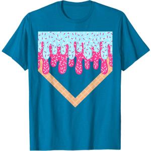 Baseball Drip Boys Home Plate Ice Cream Sport Players & Fans T-Shirt, Size M youth.