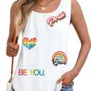 Pride Tank Tops for Women Rainbow Love Graphic Tshirt Be You LGBT Sleeveless Shirt Summer Vacation Vest Tops (Small)