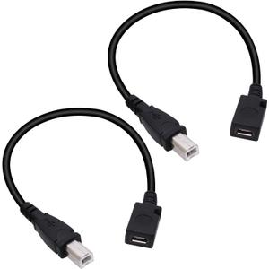 Micro USB to Printer Cable 2PCS, Micro Female to USB B Male Print Cable Compatible with MacBook Pro HP Canon Samsung Printers Etc 29cm/11inch