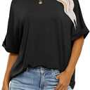 Short Sleeve Shirts for Women Crew Neck Basic Tee - Fashion Summer Spring Tops - Oversized T Shirts for Women M