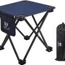 Camping Stool, Folding Small Chair Portable Camp Stool for Camping Fishing Hiking Gardening and Beach, Camping Seat with Carry Bag (Blue), 13.5"L x 13.5"W x 13.5"H; Fold, Size:16.5"Lx5.5"H