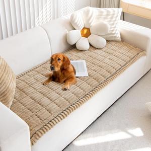 Mivnue Pet Couch Cover, Couch Covers for Dogs, Washable Dog Sofa Covers Couch Protector, Fuzzy Non Slip Couch Slipcover Pet Friendly (Brown, 27.6" x 82.7")
