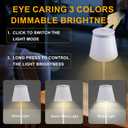 Table Lamp Touch Rechargeable Lamps: 3 Colors Stepless Dimming 5000mAh Rechargeable Battery 4 Timing IP54 Waterproof for Bedside Room (A, 2)