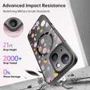 LUHOURI for iPhone 13 Case Cute - Wireless Charing Compatible,Trendy Floral Design for Women Girls,Military-Grade Shockproof Not-Slip Matte Phone Cover, Colorful Petite Daisies