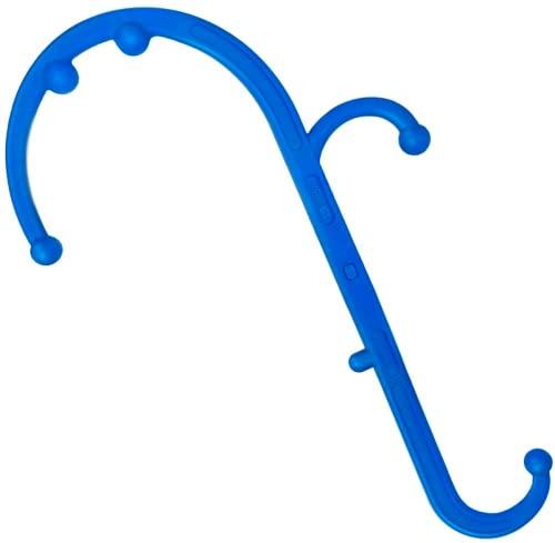LiBa Back and Neck Massager - Blue - for Trigger Point Fibromyalgia Pain Relief and Self Massage Hook Cane Therapy