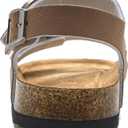 Torotto Womens Sandals with Cork Footbed Open Toe Adjustable Webbing Athletic Slides Sandals for Walking | Beach | Indoor Outdoor (Brown)