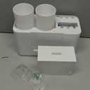 iHave Toothbrush Holders for Bathrooms, 2 Cups Toothbrush Holder Wall Mounted with Toothpaste Dispenser - Large Capacity Tray, Cosmetic Drawer - Bathroom Decor & Bathroom Accessories (White)