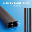 Yecaye TV Cord Hider, 42in Cord Cover, Large Cable Hider, Wire Covers for 4 Cords, Cable Raceway Wire Hider, Wire Hiders for TV on Wall, Cable Cover Cord Concealer, W1.18in H0.6in, Darkwood