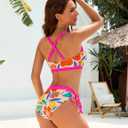 BMJL Womens Bikini Sets Color Block Swimsuits Supportive Wide Strap Two Piece Bathing Suit 2026 (Pink, M)