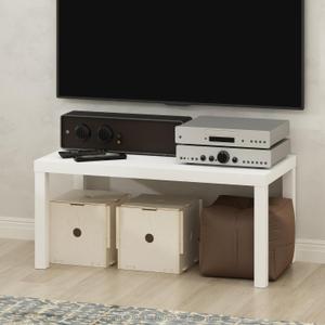 Furinno Simplistic TV Stand, Modern Entertainment Center, Triple Thick TV Table, TV Console for TV up to 40 Inch, for Living Room, Bedroom, White