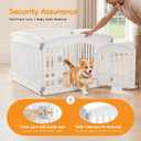 NEWBULIG Dog Playpen 4-Panel, 24IN Puppy Playpen, Stable Dog Play Pen Indoors/Outdoor with Secure Locking Door, Plastic Pet Fence for Small & Medium Dogs
