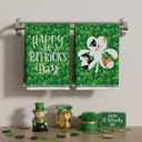 XCHI Green Shamrocks Clovers Cats Happy St. Patrick's Day Kitchen Towels Dish Towels 18x26 Inch Home Kitchen Decorations Hand Towels Set of 2 Drying Dishcloth