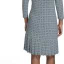 Tommy Hilfiger Women's 3/4 Sleeve Crew Neck Double Ruffle Hem Jersey Shift Mini Dress