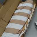 Lazy Daze 12 FT Quilted Double Hammock with Spreader Bar, 2-Person, Outdoor Hammock for Patio, Poolside, Backyard, Beach, 450 lbs Capacity, Beige White