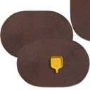 AHHFSMEI Placemats Set of 6 for Dining Table Washable Woven Non-Slip 18x12 inches Placemat Heat-Resistant Durable Table Mats for Dining Table Easy to Clean (Oval Brown, 6)