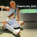 Copper Compression Socks 15-20 mmHg for Men & Women 8 Pairs – Circulation Support for Nurses, Travel, Running, Hiking, Soccer (White, L/XL)