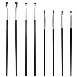 8Pcs Eye Makeup Brush Sets - Black Mini Eyeliner Brush Eye Makeup-Brush Eyeshadow Brushes for Powder Gel Cream Liquid Concealer