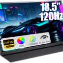 Large 18.5 Inch Portable Monitor, 120Hz IPS FHD 1080P USB-C HDMI Display with Kikstand and Sleeve Case & VESA Mount, 125% sRGB, Ultra-Slim Second Screen for Laptop/PC/PS5/Switch  Built-in Speaker