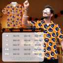 Men Halloween Shirt Fun Pumpkin Print Button Up Shirts Casual Hawaiian Short Sleeve Shirt Holiday Aloha Shirts (Orange, XXL)