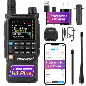 TIDRADIO TD-H3 Plus GMRS Radio Multi-Band Receiving Long Range Walkie Talkies,USB-C Programming & Charging,2500mAh Battery,NOAA Weather Radio,AM/FM Reception,DTMF VOX SCAN