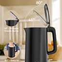 Electric Kettle, Double Wall 1.7L Stainless Steel Cool Touch, Water Boiler & Heater, 1500W Hot Tea Pot, Boil Dry Protection & Cordless Base, BPA-Free, Black Gold