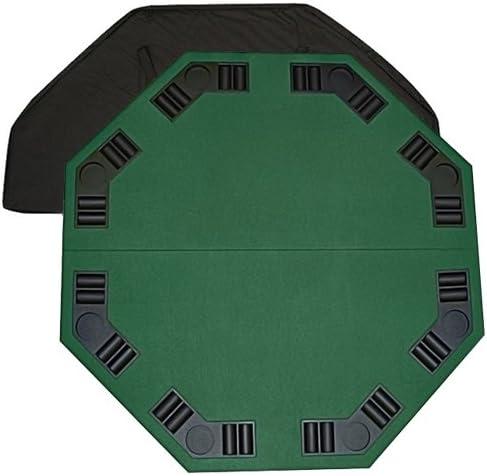 Brybelly 48" Green Octagon Folding Poker and Blackjack Table Top with Carrying Case
