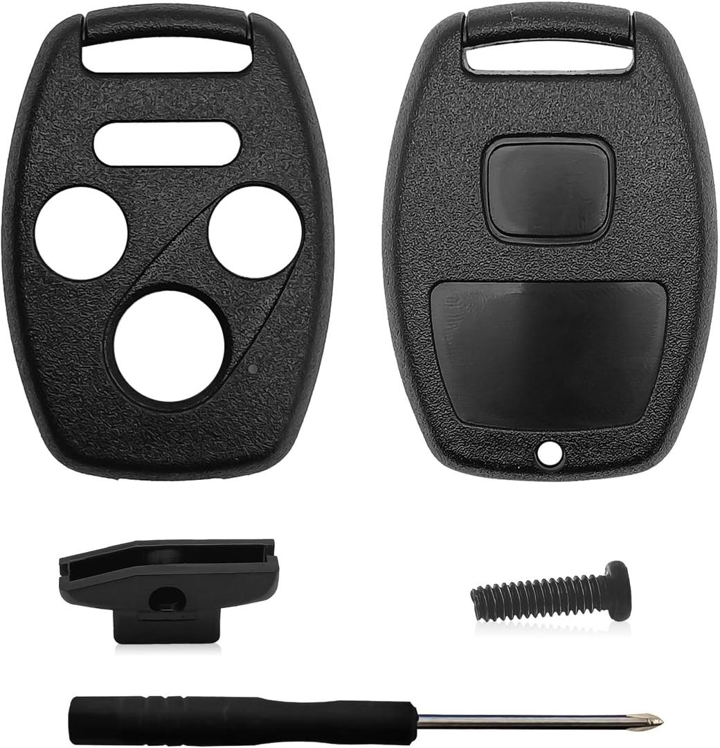 Key Fob Keyless Entry Remote Shell Case & Pad, Only Shell Case & Pad Compatible with Honda Accord/Pilot/CR-Z/Fit/Odyssey/Civic/Ridgeline/CR-V
