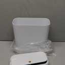 MOPALL Small Bathroom Trash Can with Lid, 2.6 Gallons / 10 L Slim Plastic Garbage Bin with Pop-Up Lid, Mini Waste Basket Can Dog Proof for Kitchen, Bedroom, Office, Laundry, Toilet, Rv, White