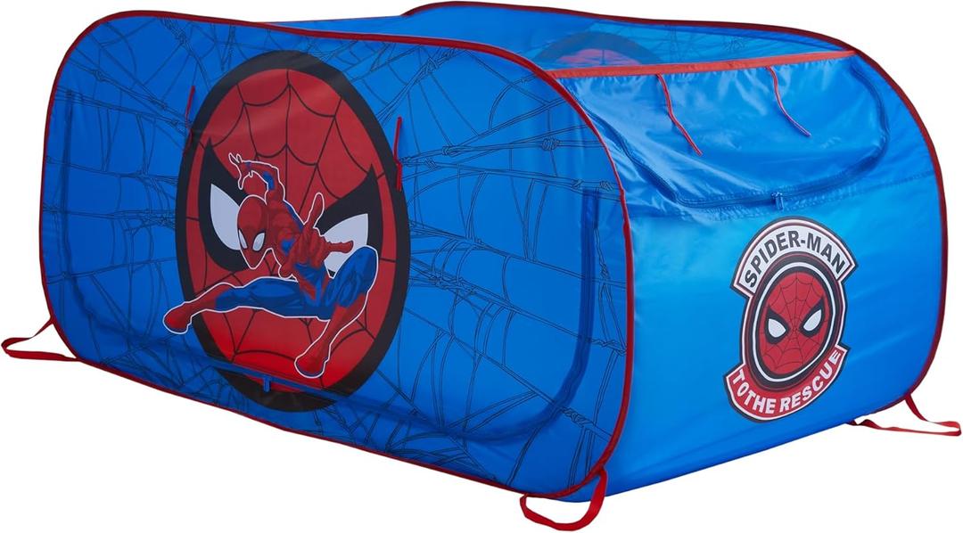 Marvel Spiderman 2 in 1 Kids Pop Up Play Tent and Twin Bed Tent for Pretend and Imaginative Play