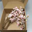 12 Pcs Artificial Cherry Blossom Flowers 40" Faux Silk Cherry Blossom Stems Fake Real Touch Peach Branches for Wedding Home Garden Japanese Decor Ivory White