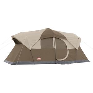 Coleman WeatherMaster 10-Person Tent with Rainfly & Room Divider, Spacious Weatherproof Family Tent with Carry Bag