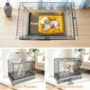Homey Pet 30 Inch Wire Dog Crate for Small Dogs with Lockable Wheels, Black