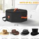 kushon Hat Storage Box for Women & Men, Hardboard Support Hat Boxes with 1 Door Hook Hat Organizer, Cowboy Hat Box for Travel, Hat Bag Hat Case (Black)